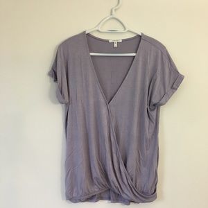 Lavender wrap front shirt